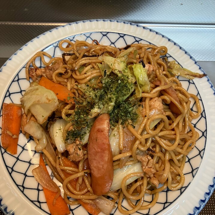 ウインナー&肉入り♪焼きそば^_^